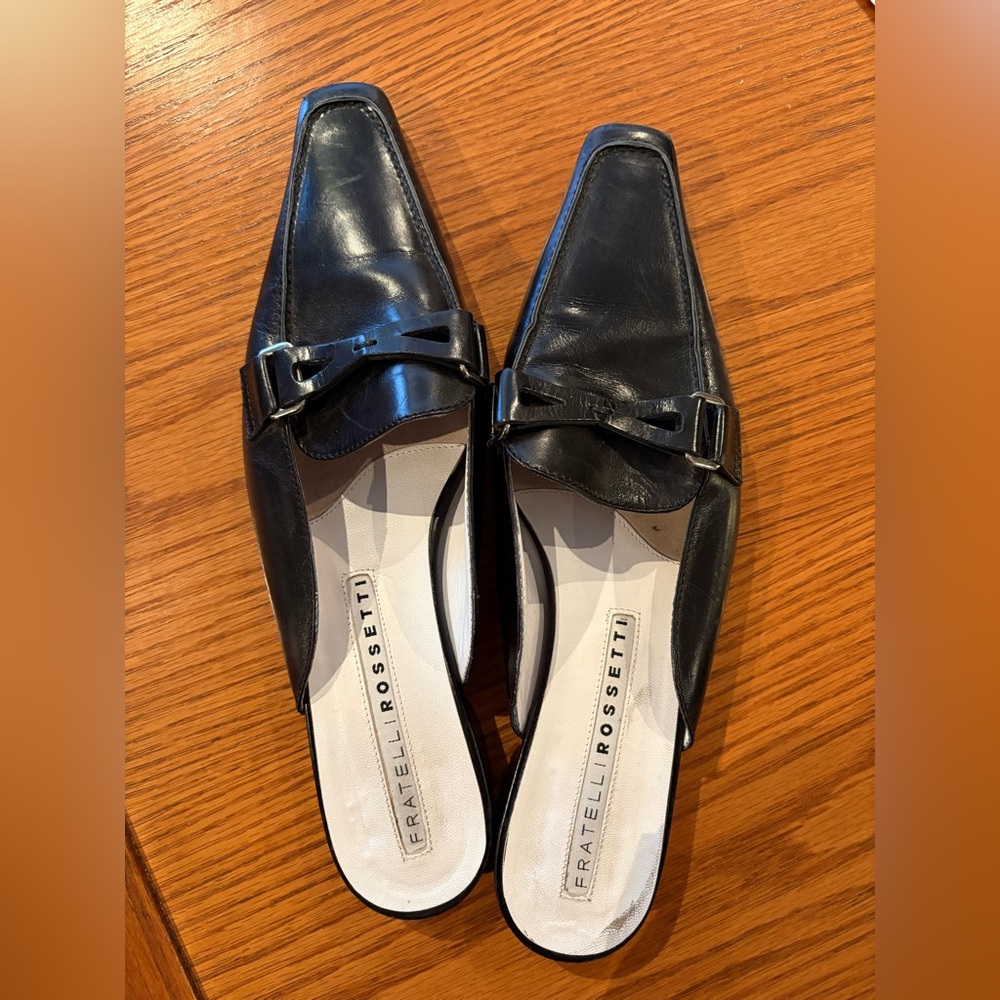 Fratelli Rossetti Black Leather Mules